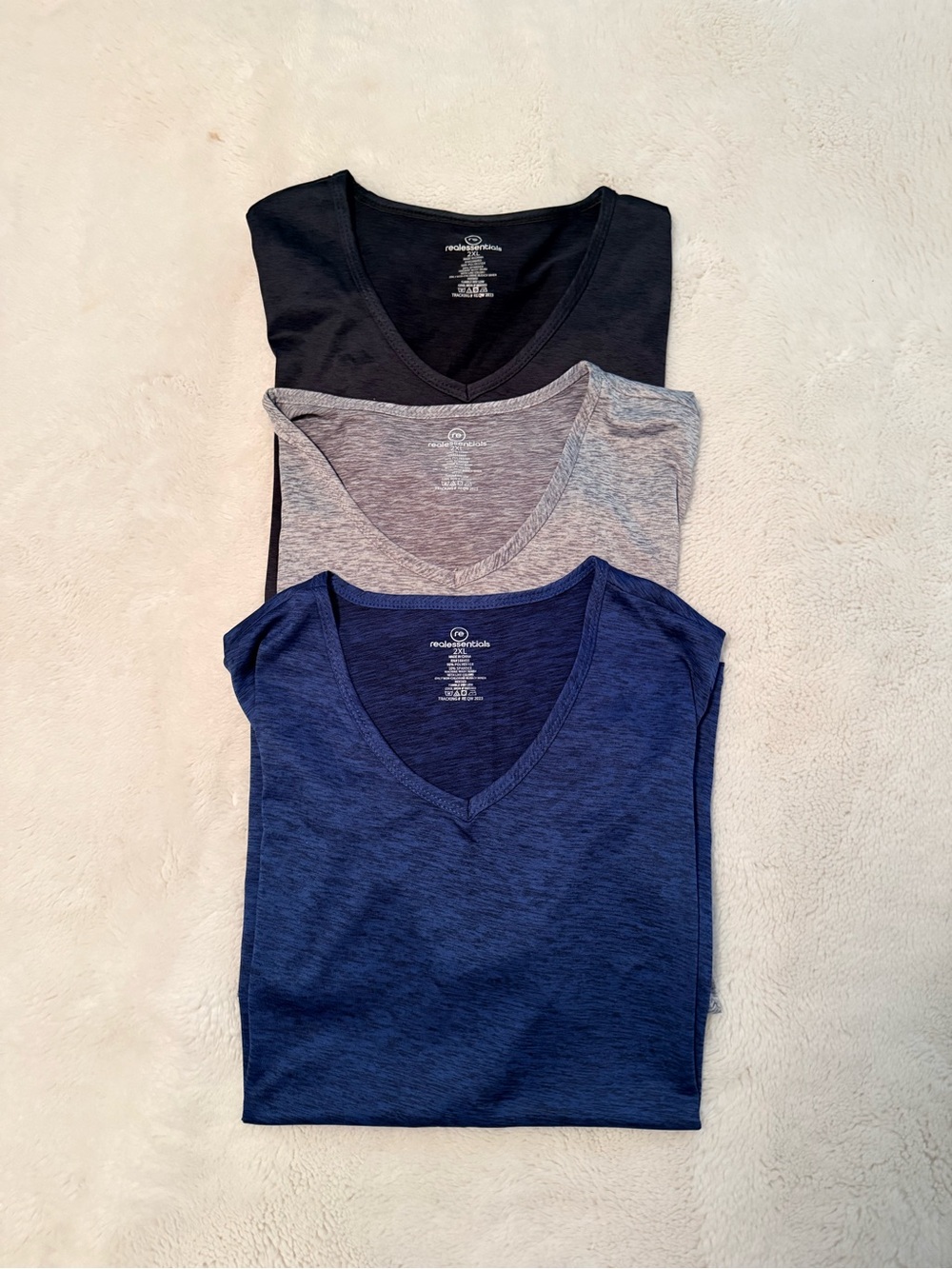 3-Pack Women’s V-Neck Tee - Black, Gray, Navy